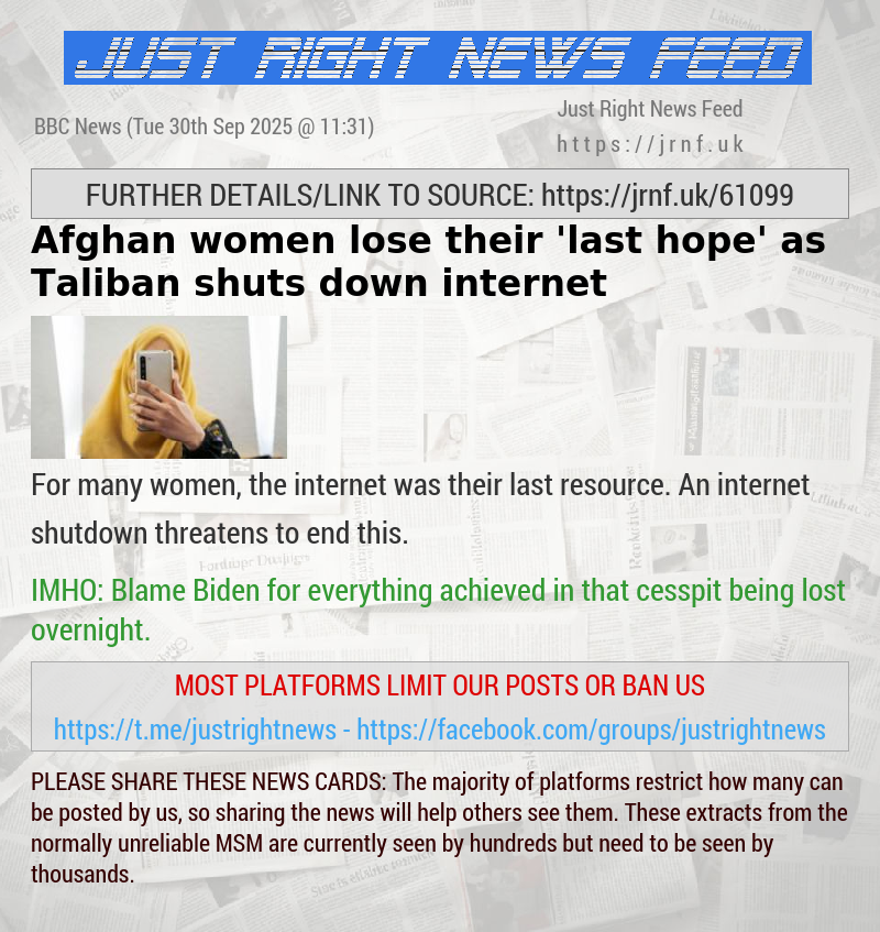 Afghan women lose their ’last hope’ as Taliban shuts down internet