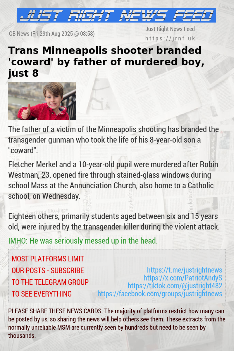 Trans Minneapolis shooter branded ’coward’ by father of murdered boy, just 8