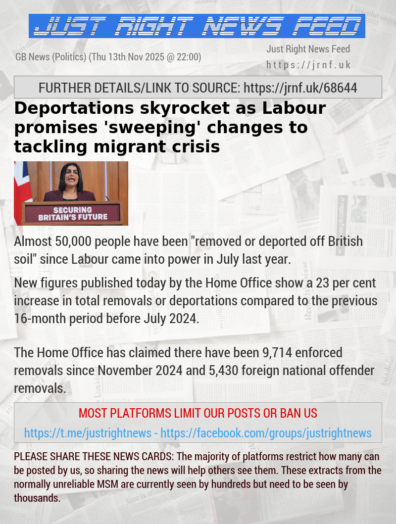 Deportations skyrocket as Labour promises ’sweeping’ changes to tackling migrant crisis