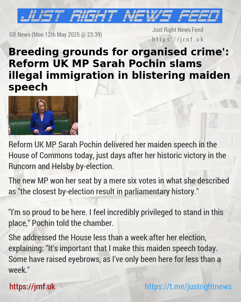 ‘Breeding grounds for organised crime’: Reform UK MP Sarah Pochin slams illegal immigration in blistering maiden speech