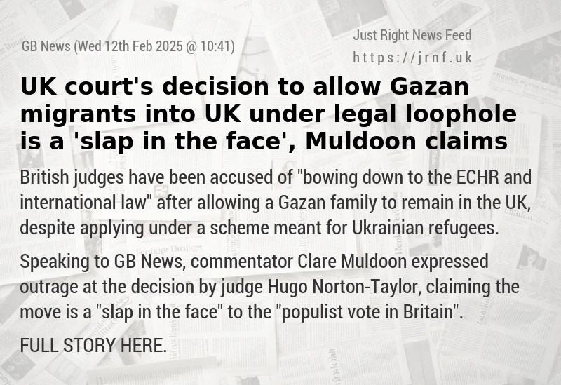 UK court’s decision to allow Gazan migrants into UK under legal loophole is a ’slap in the face’, Muldoon claims​