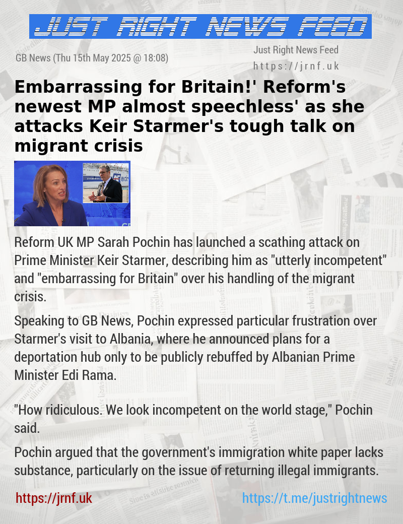 ‘Embarrassing for Britain!’ Reform’s newest MP ‘almost speechless’ as she attacks Keir Starmer’s tough talk on migrant crisis