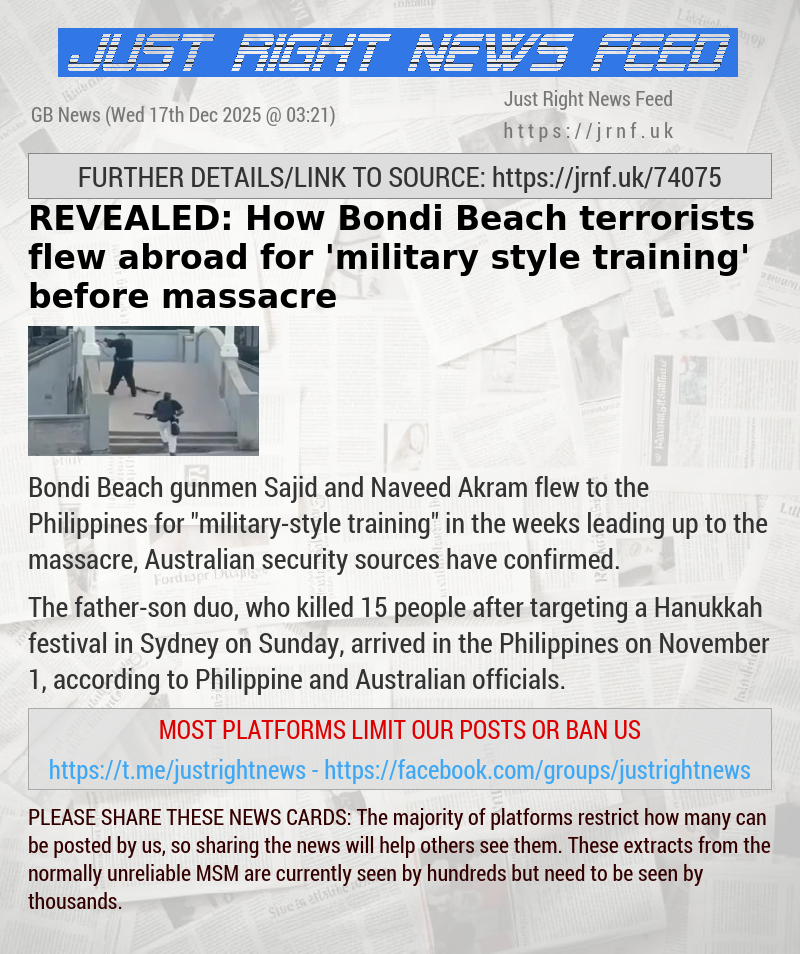 REVEALED: How Bondi Beach terrorists flew abroad for ’military—style training’ before massacre