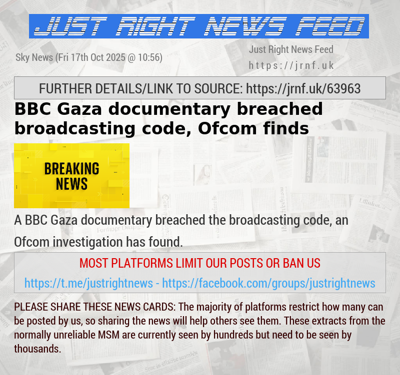 BBC Gaza documentary breached broadcasting code, Ofcom finds