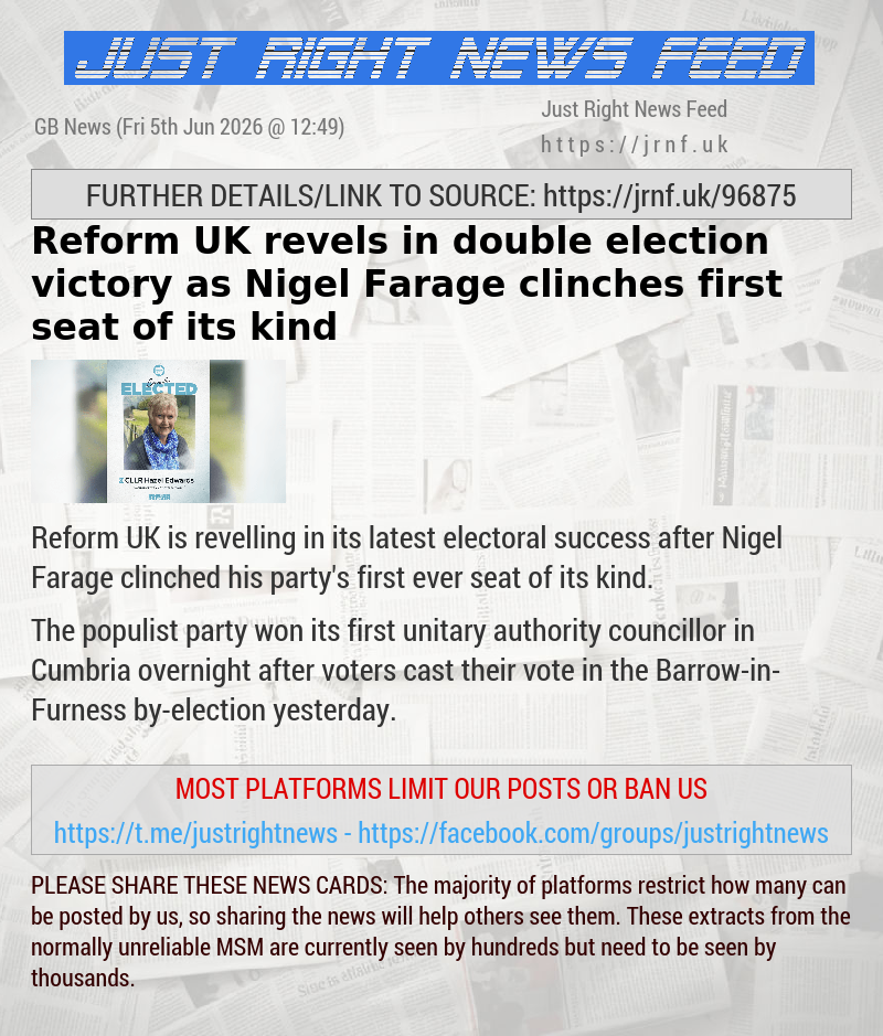 Reform UK revels in double election victory as Nigel Farage clinches first seat of its kind