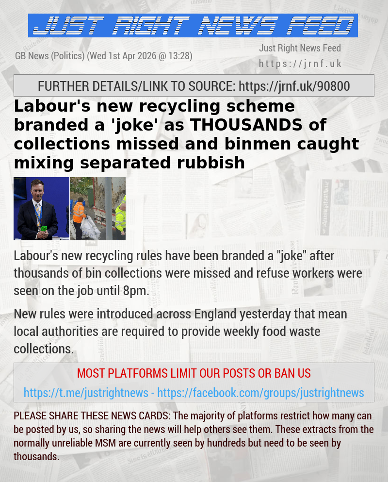 Labour’s new recycling scheme branded a ’joke’ as THOUSANDS of collections missed and binmen caught mixing separated rubbish