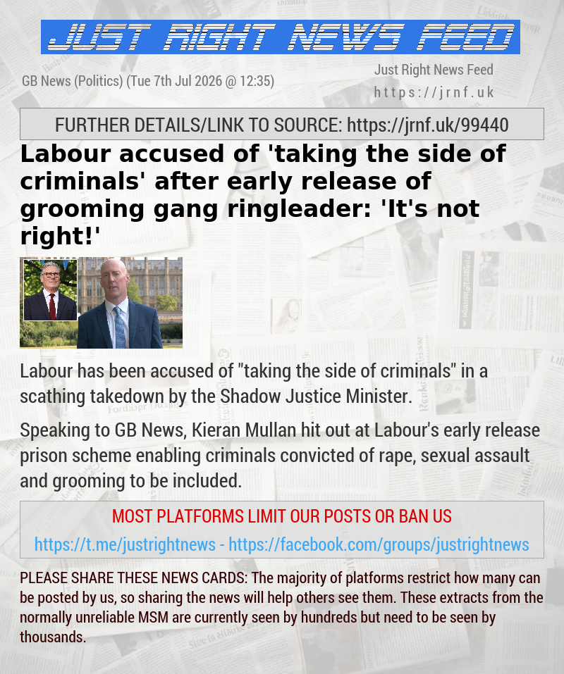 Labour accused of ’taking the side of criminals’ after early release of grooming gang ringleader: ’It’s not right!’