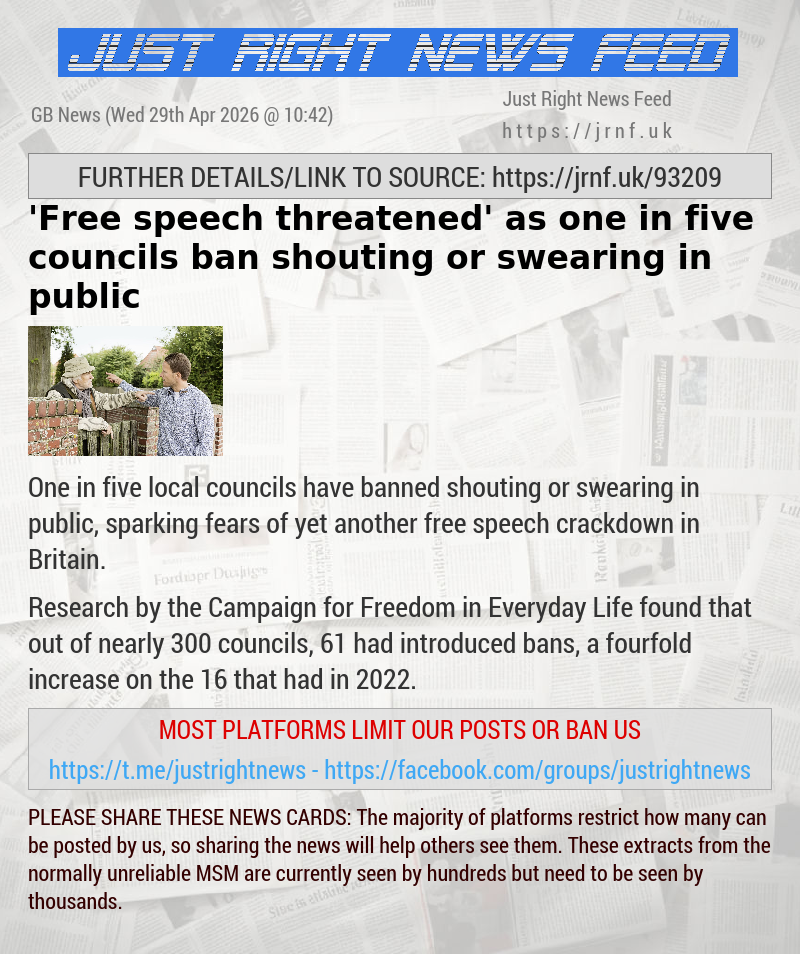 ’Free speech threatened’ as one in five councils ban shouting or swearing in public