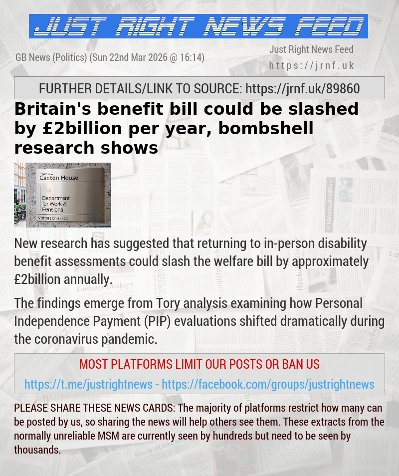 Britain’s benefit bill could be slashed by &pound;2billion per year, bombshell research shows