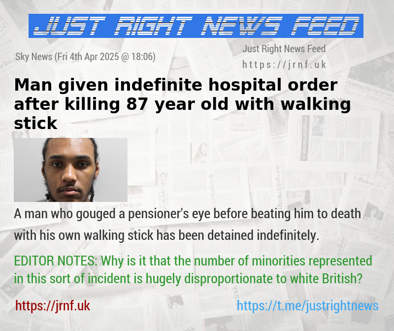 Man given indefinite hospital order after killing 87—year—old with walking stick