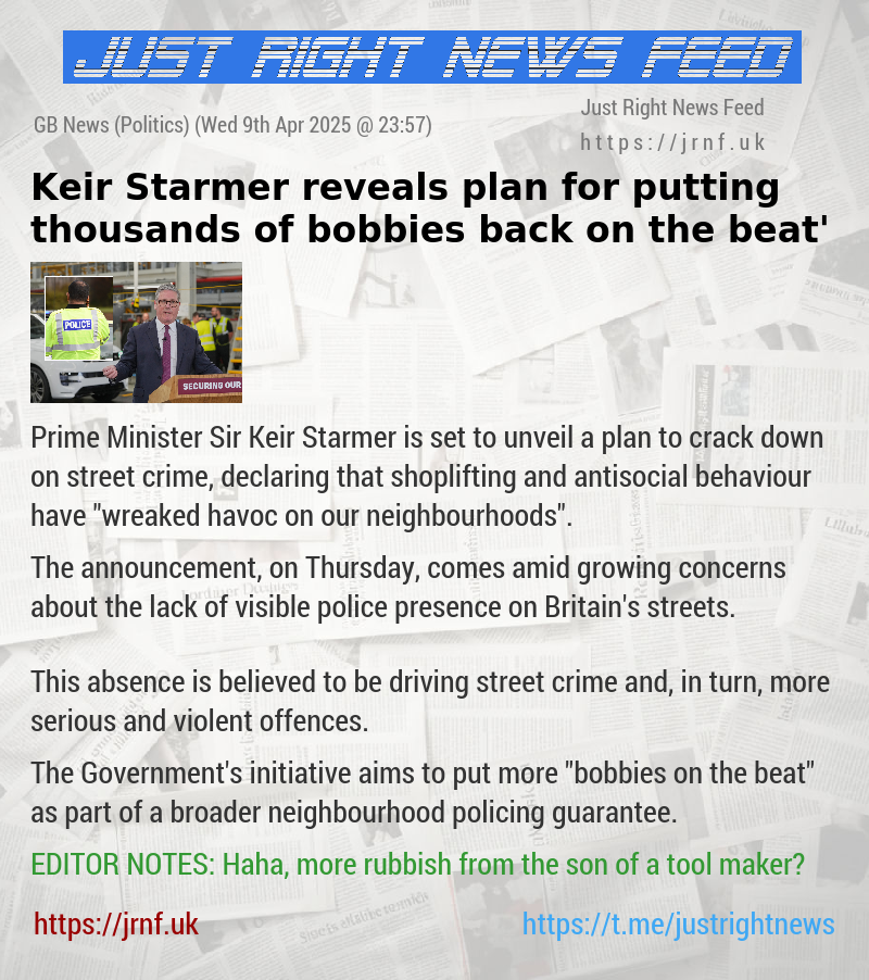 Keir Starmer reveals plan for ‘putting thousands of bobbies back on the beat’