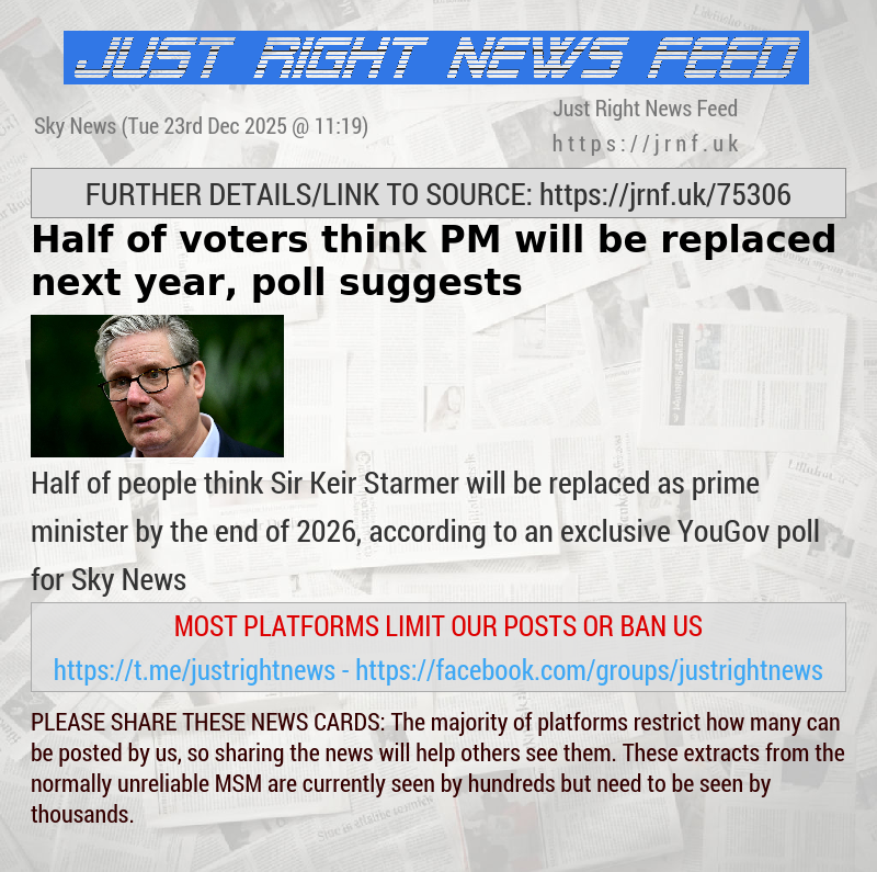 Half of voters think PM will be replaced next year, poll suggests