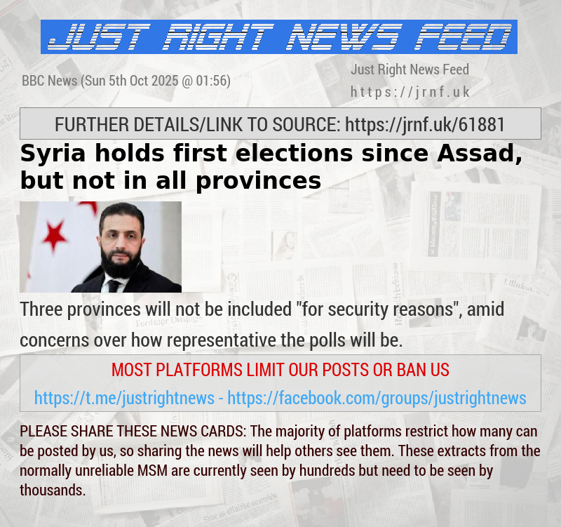 Syria holds first elections since Assad, but not in all provinces