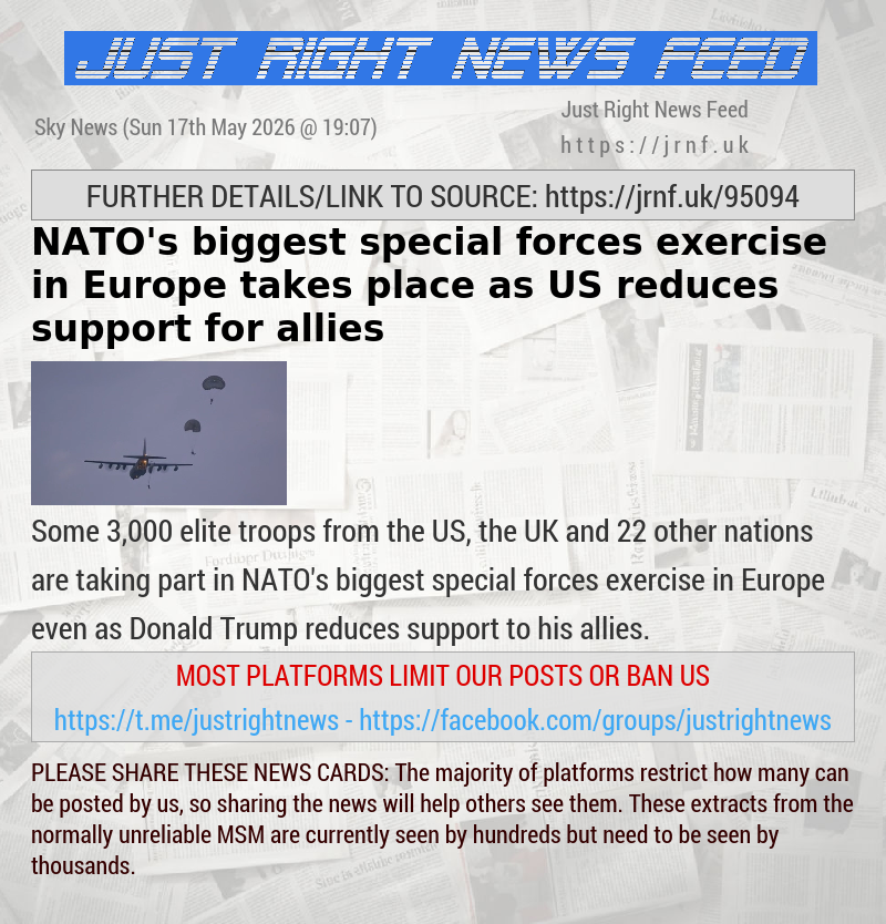 NATO’s biggest special forces exercise in Europe takes place as US reduces support for allies