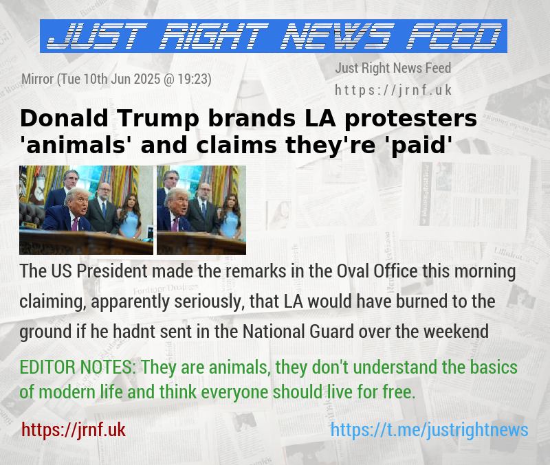 Donald Trump brands LA protesters ’animals’ and claims they’re ’paid’