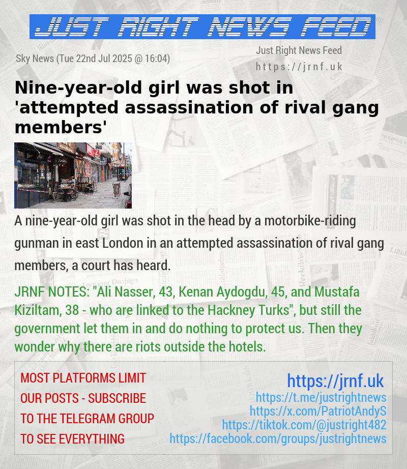 Nine—year—old girl was shot in ’attempted assassination of rival gang members’