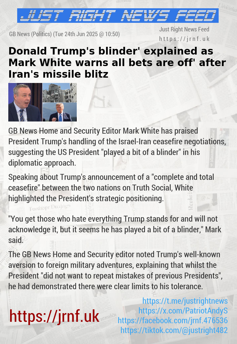 Donald Trump’s ‘blinder’ explained as Mark White warns ‘all bets are off’ after Iran’s missile blitz