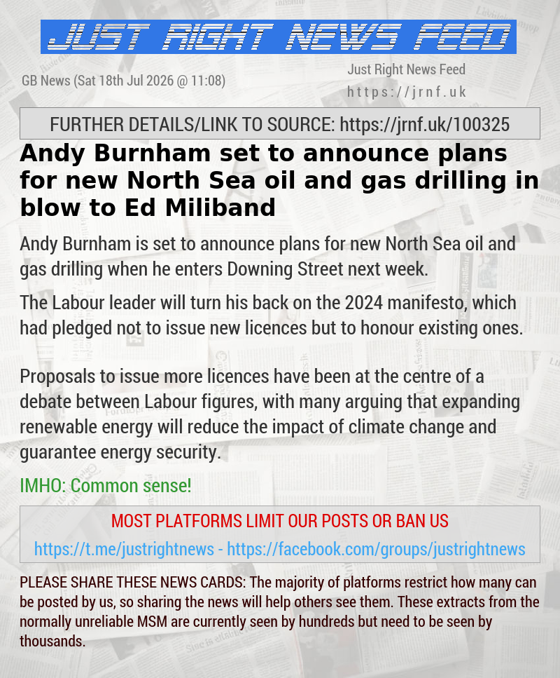 Andy Burnham set to announce plans for new North Sea oil and gas drilling in blow to Ed Miliband