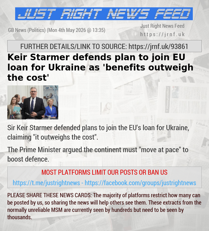 Keir Starmer defends plan to join EU loan for Ukraine as ’benefits outweigh the cost’