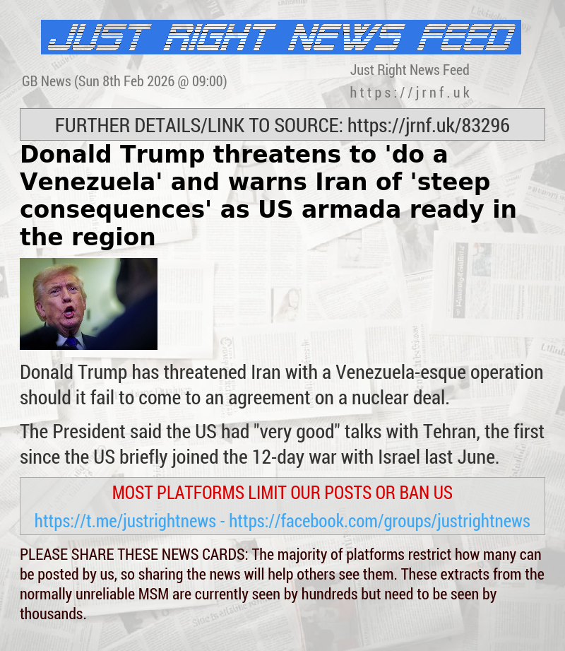 Donald Trump threatens to ’do a Venezuela’ and warns Iran of ’steep consequences’ as US armada ready in the region