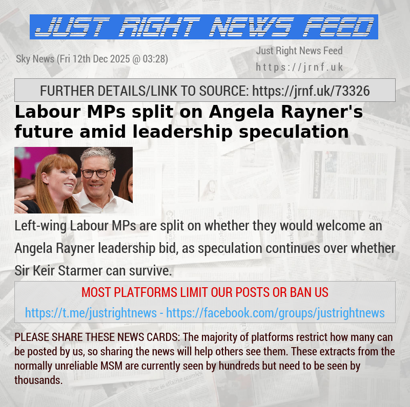 Labour MPs split on Angela Rayner’s future amid leadership speculation