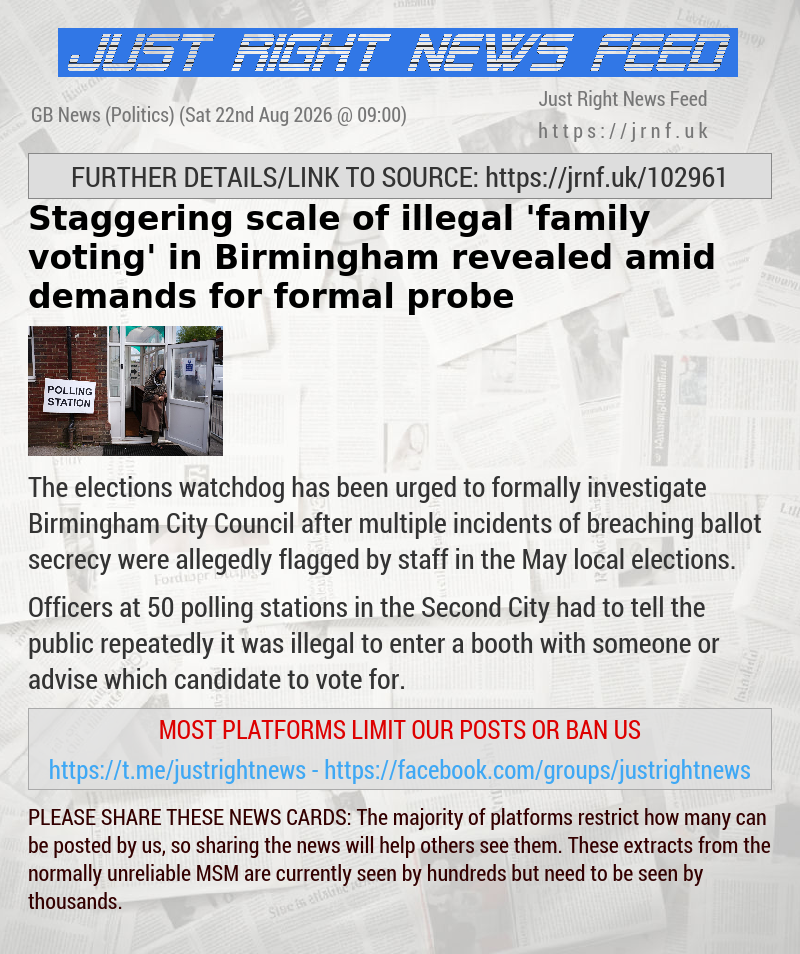 Staggering scale of illegal ’family voting’ in Birmingham revealed amid demands for formal probe