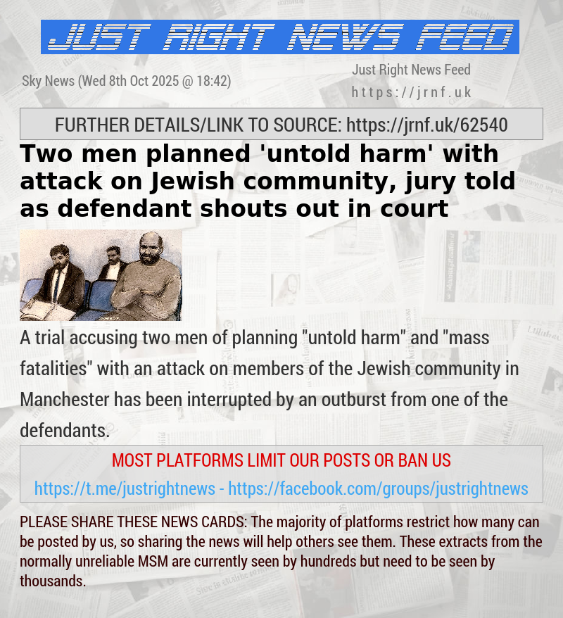 Two men planned ’untold harm’ with attack on Jewish community, jury told — as defendant shouts out in court