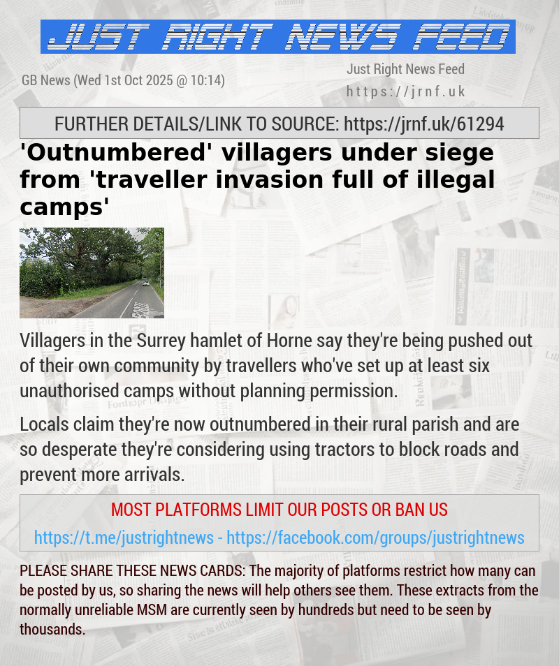 ’Outnumbered’ villagers under siege from ’traveller invasion full of illegal camps’