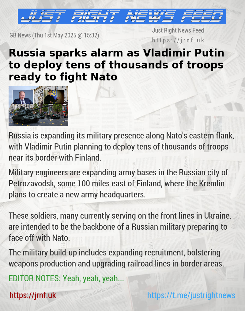 Russia sparks alarm as Vladimir Putin to deploy tens of thousands of troops ready to fight Nato