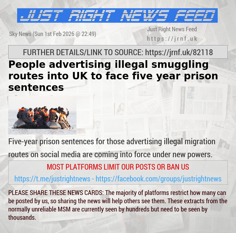 People advertising illegal smuggling routes into UK to face five—year prison sentences