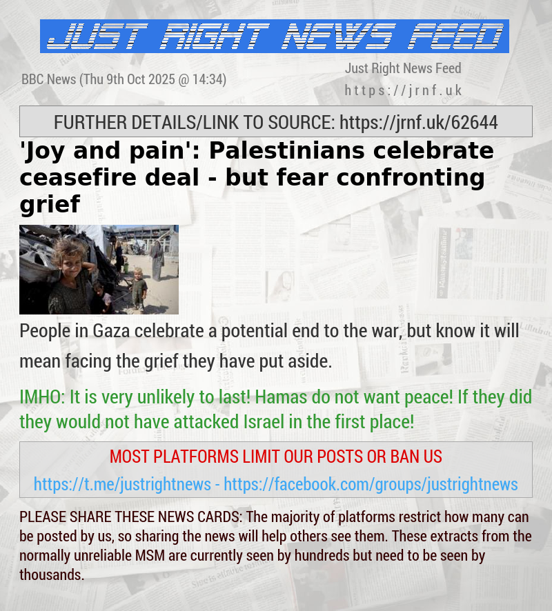 ’Joy and pain’: Palestinians celebrate ceasefire deal — but fear confronting grief