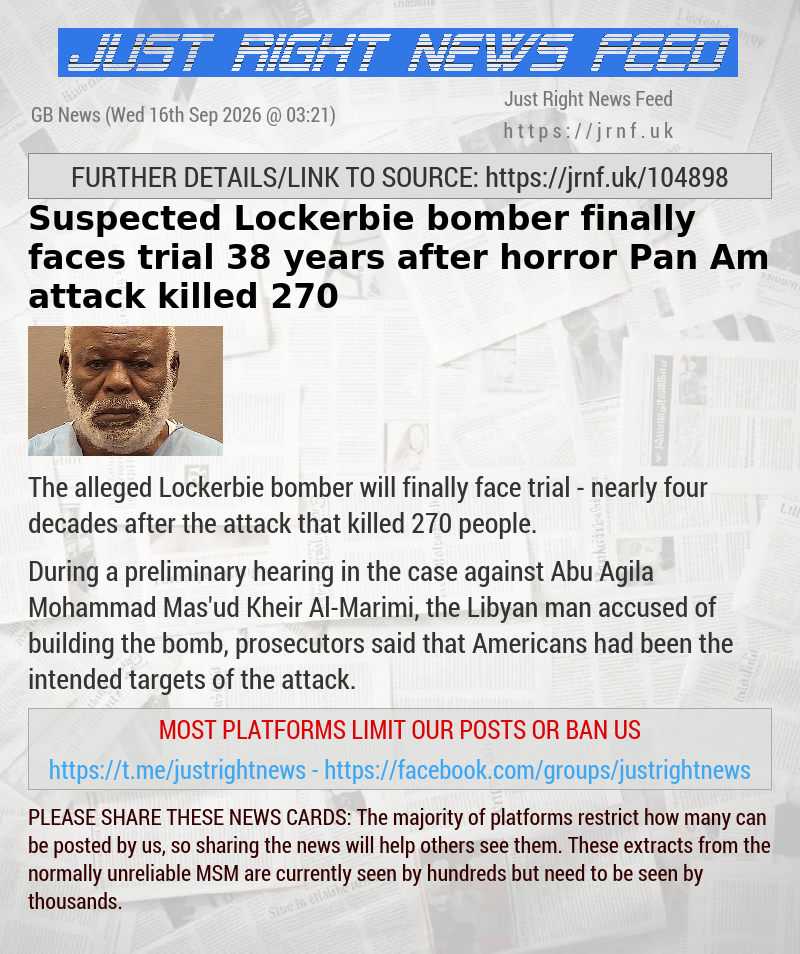 Suspected Lockerbie bomber finally faces trial 38 years after horror Pan Am attack killed 270