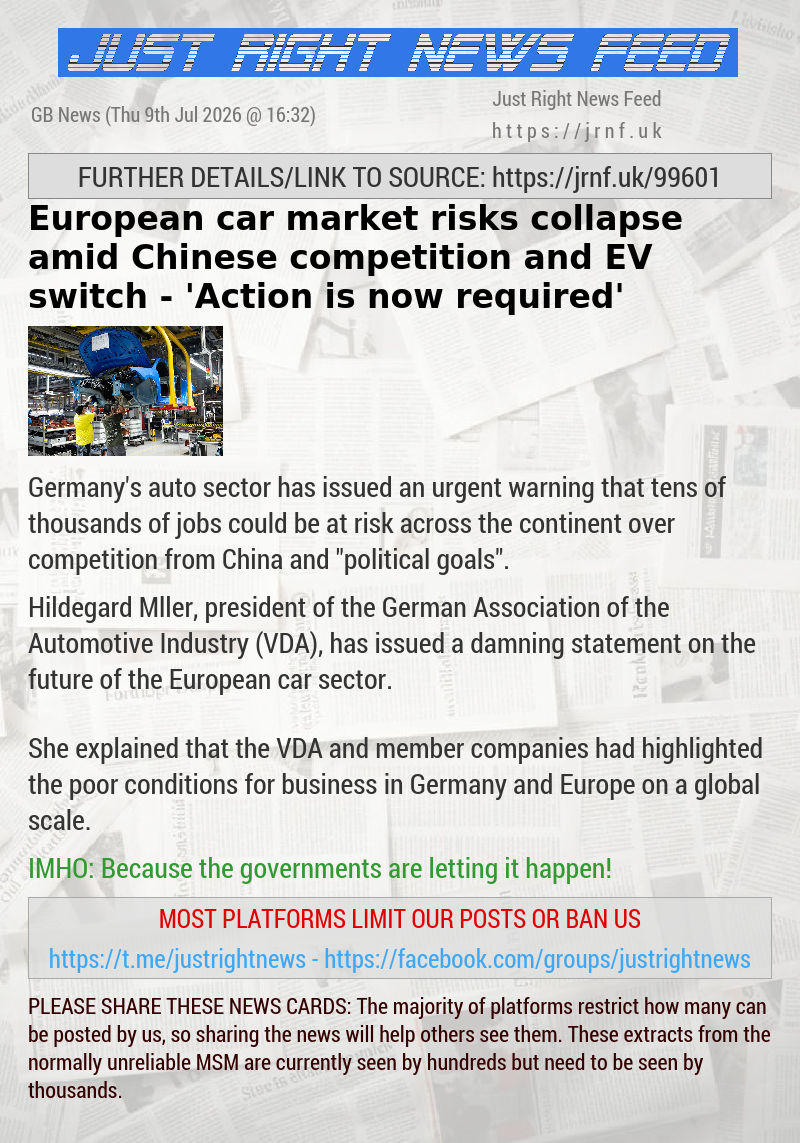 European car market risks collapse amid Chinese competition and EV switch — ’Action is now required’