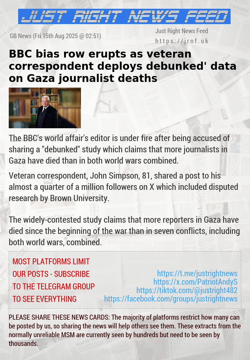 BBC bias row erupts as veteran correspondent deploys ‘debunked’ data on Gaza journalist deaths