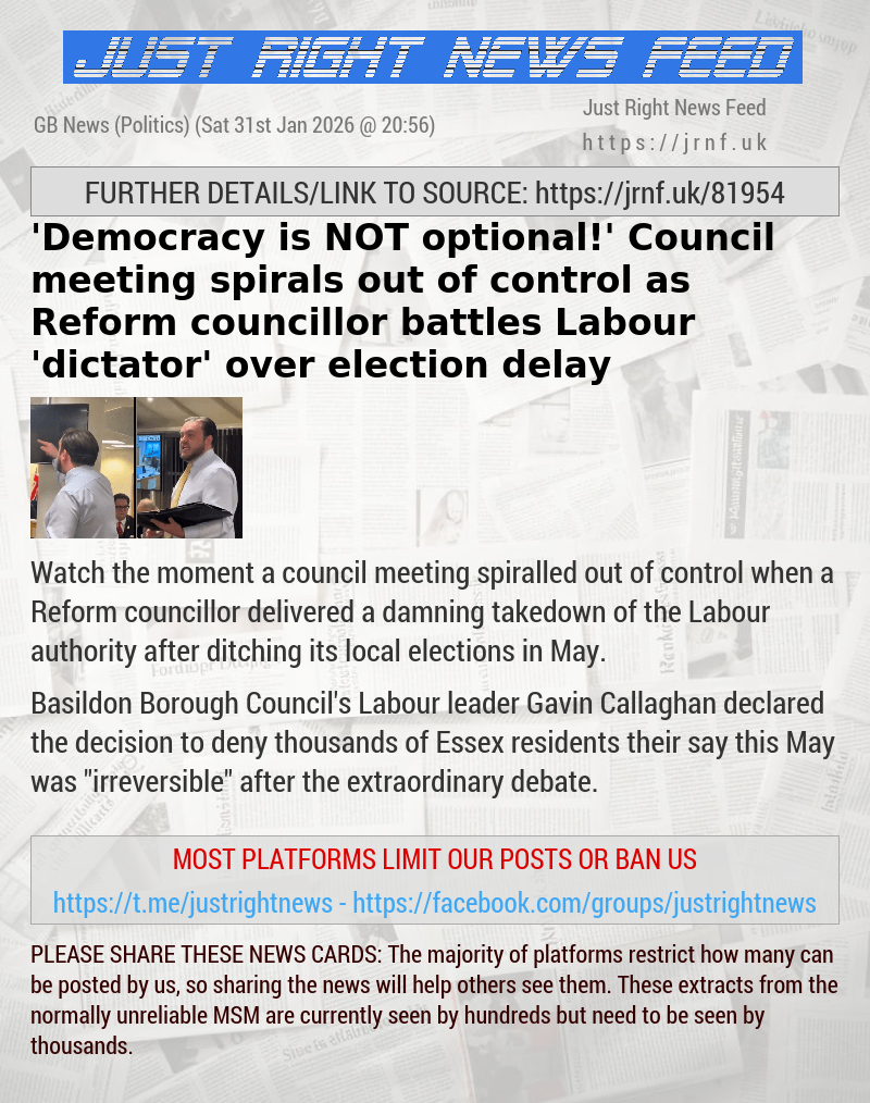 ’Democracy is NOT optional!’ Council meeting spirals out of control as Reform councillor battles Labour ’dictator’ over election delay