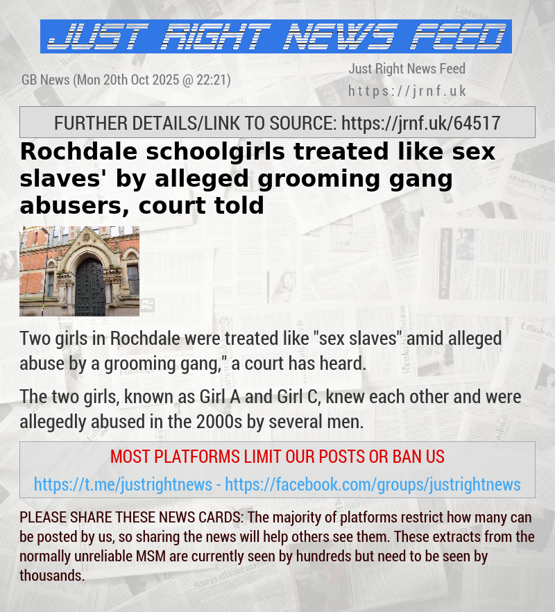 Rochdale schoolgirls treated like ‘sex slaves’ by alleged grooming gang abusers, court told