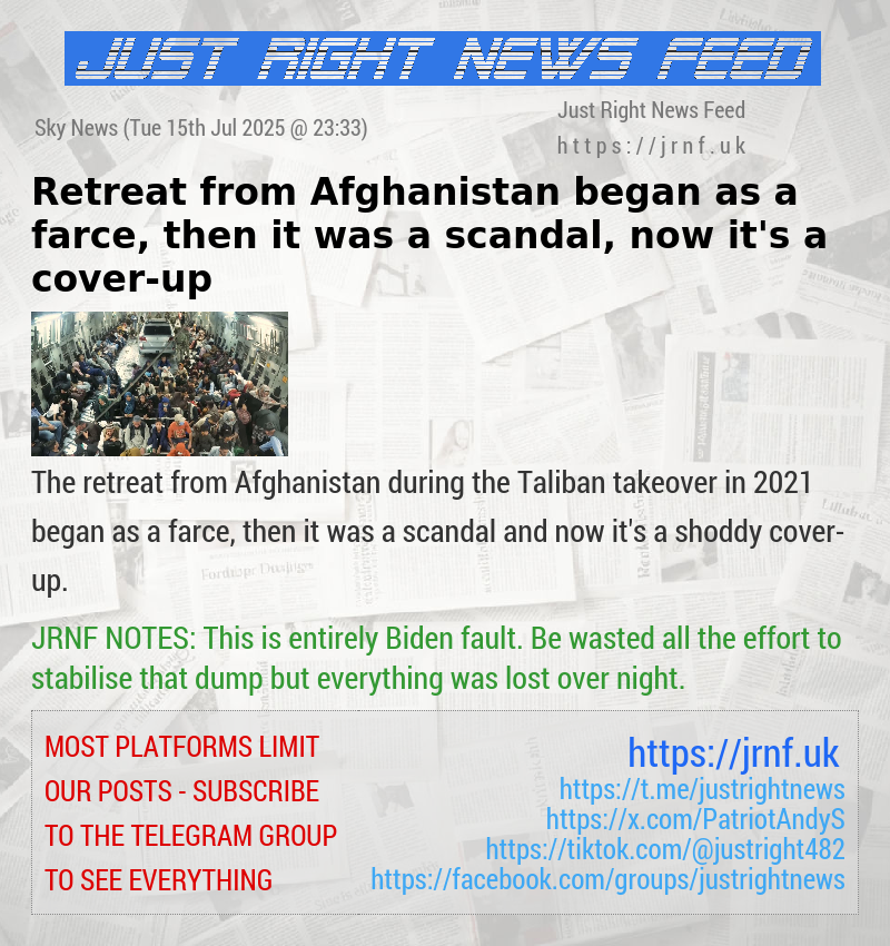 Retreat from Afghanistan began as a farce, then it was a scandal, now it’s a cover—up