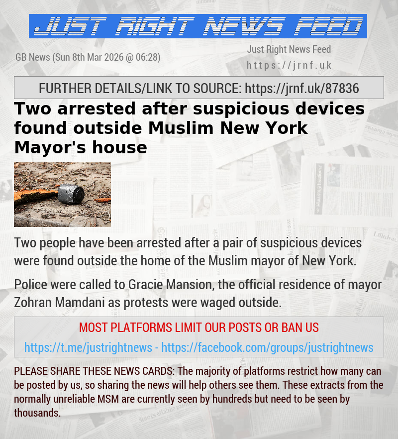 Two arrested after suspicious devices found outside Muslim New York Mayor’s house