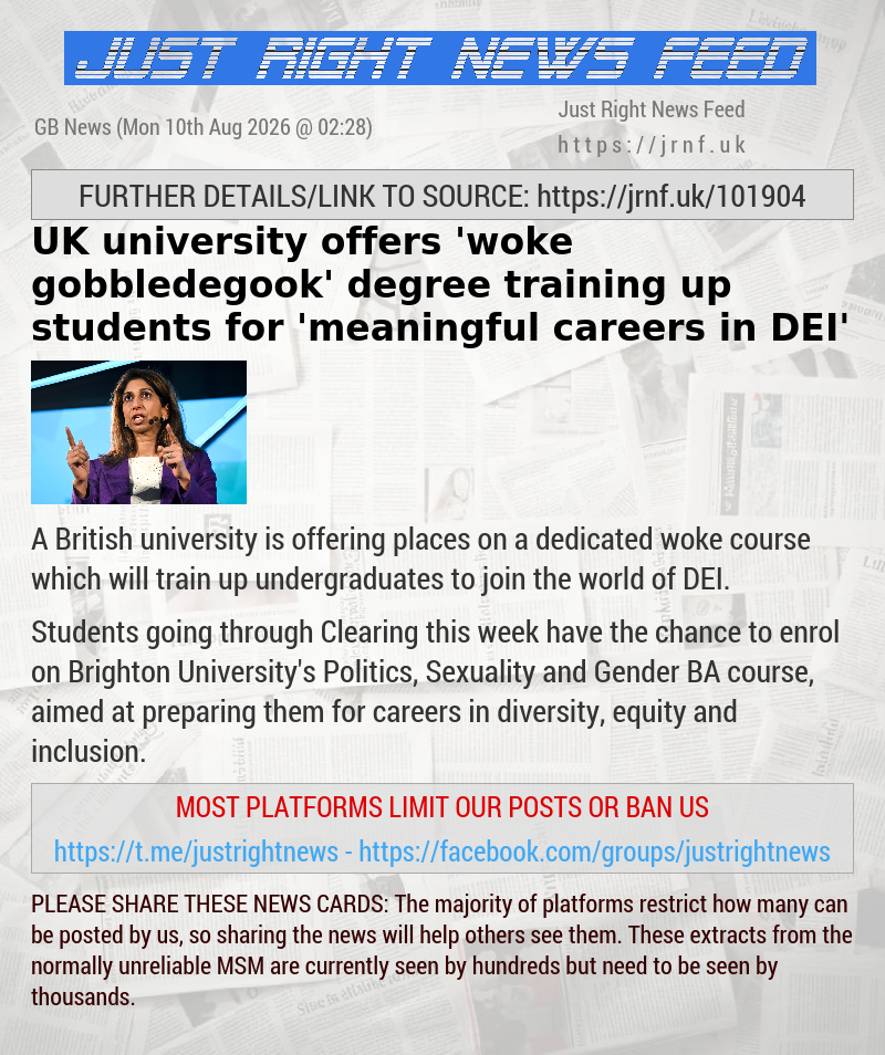 UK university offers ’woke gobbledegook’ degree training up students for ’meaningful careers in DEI’