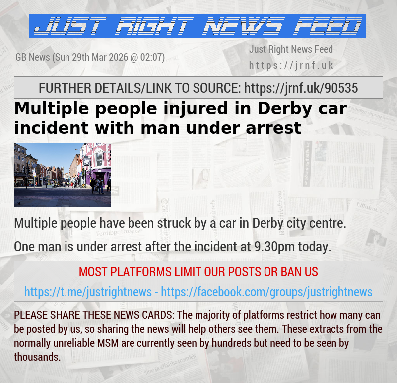 Multiple people injured in Derby car incident with man under arrest