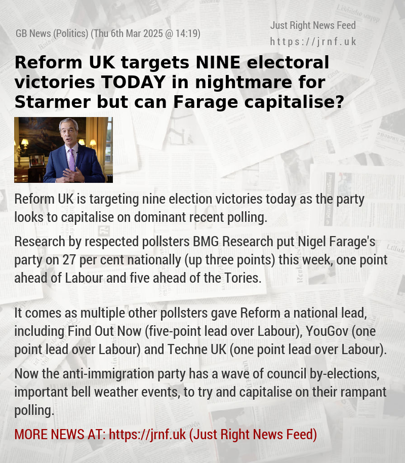 Reform UK targets NINE electoral victories TODAY in nightmare for Starmer — but can Farage capitalise?