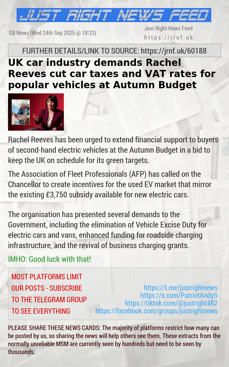 UK car industry demands Rachel Reeves cut car taxes and VAT rates for popular vehicles at Autumn Budget