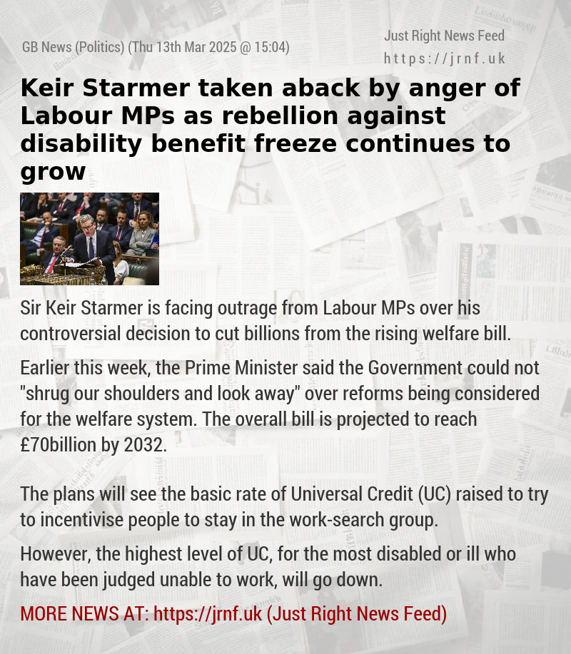 Keir Starmer taken aback by anger of Labour MPs as rebellion against disability benefit freeze continues to grow