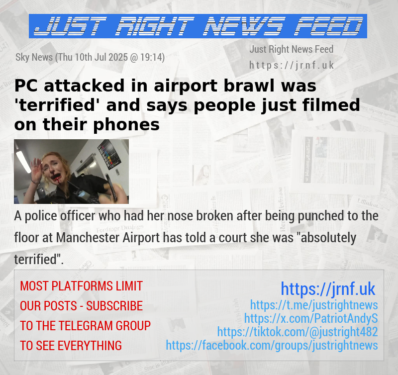 PC attacked in airport brawl was ’terrified’ — and says people just filmed on their phones