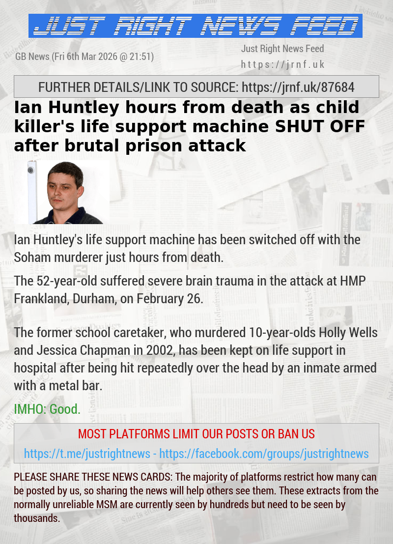 Ian Huntley hours from death as child killer’s life support machine SHUT OFF after brutal prison attack
