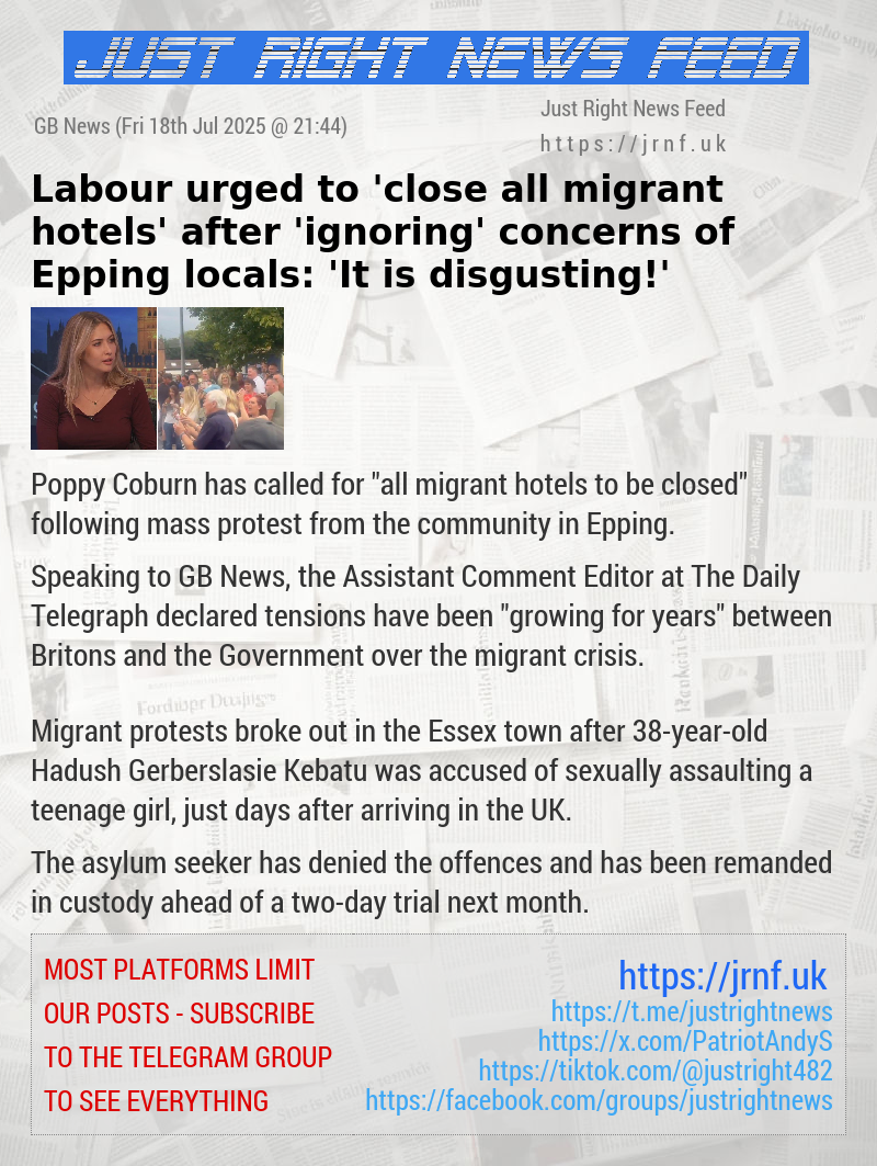 Labour urged to ’close all migrant hotels’ after ’ignoring’ concerns of Epping locals: ’It is disgusting!’