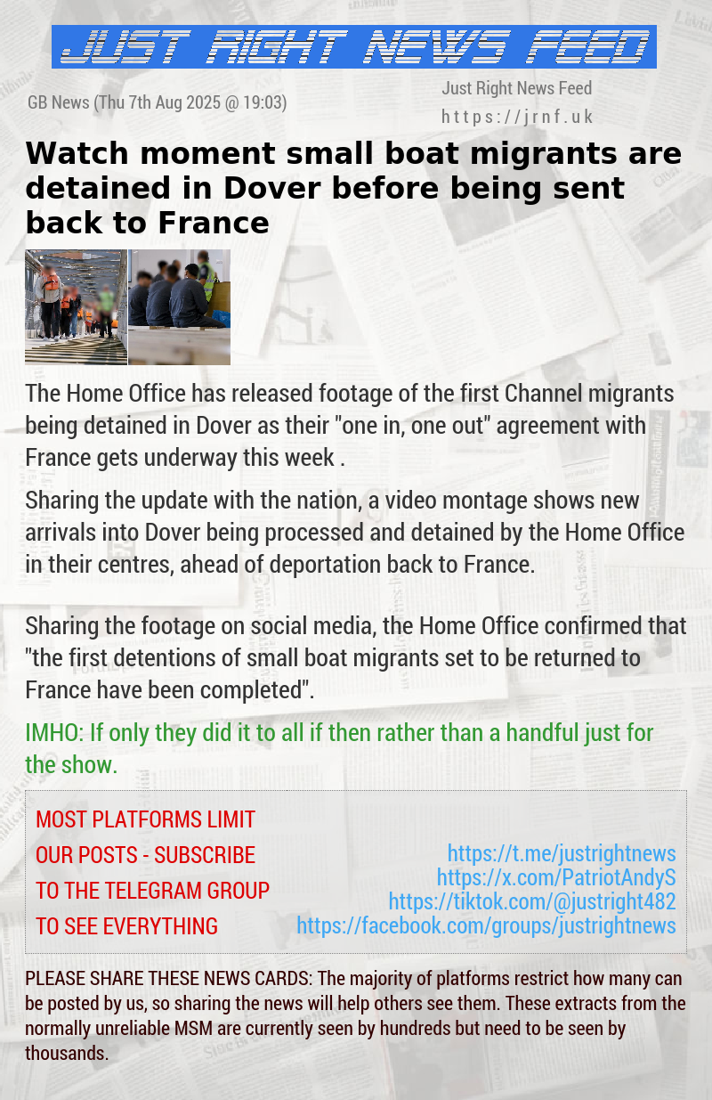 Watch moment small boat migrants are detained in Dover before being sent back to France