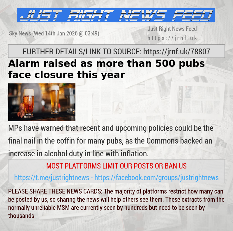 Alarm raised as more than 500 pubs face closure this year