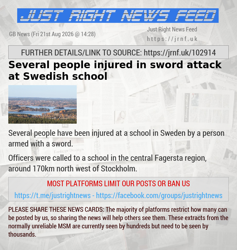 Several people injured in sword attack at Swedish school