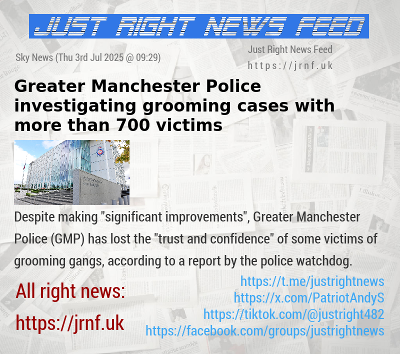 Greater Manchester Police investigating grooming cases with more than 700 victims 